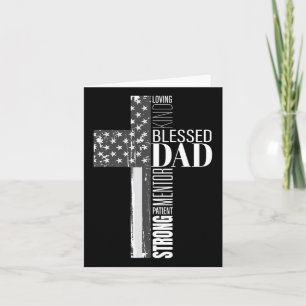 Tarjeta Padre Bendito Cristiano Bandera Americana Religios