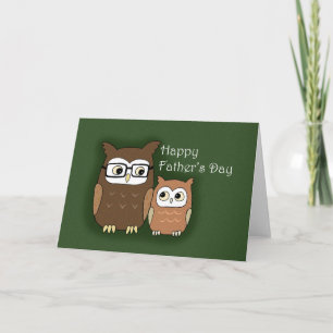 Tarjeta Padre búho y niño Cute animal Feliz Día de los Pad
