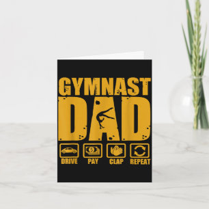 Tarjeta Padre de gimnasia divertido conduce paga aplaude r