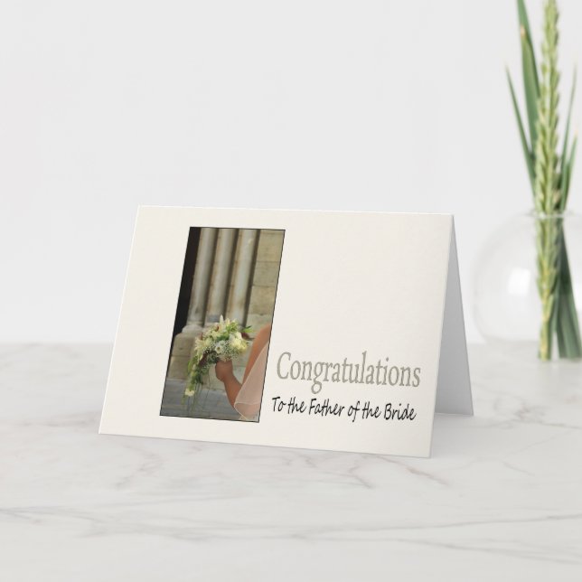 Tarjeta padre de la novia felicitaciones (Anverso)