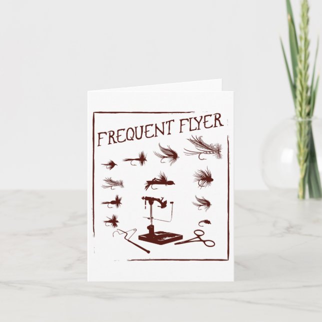 Tarjeta Padre de Navidades pescadores divertidos que atan  (Anverso)
