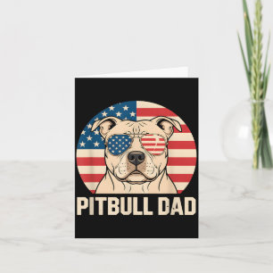 Tarjeta Padre de Pitbull Bandera Americana Dueño de Perro 