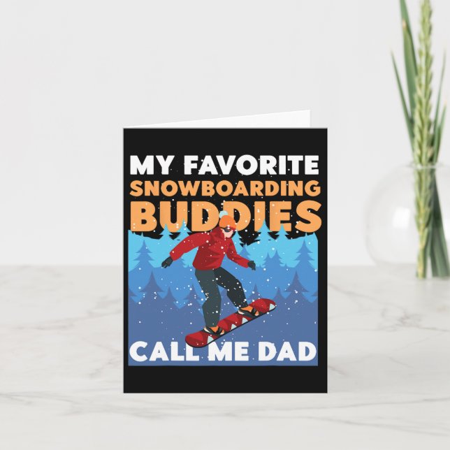 Tarjeta Padre de Snowboard Papá Mi Nieve Favorita (Anverso)