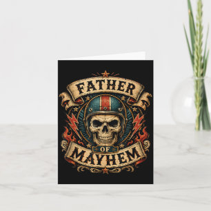 Tarjeta Padre del caos Motociclista Papá Cráneo Motociclet