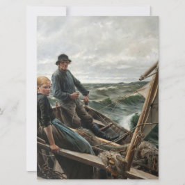 Tarjeta Padre e hija en el mar (por Albert Edelfelt)