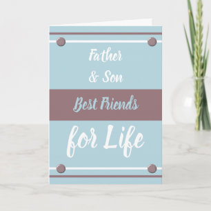Tarjeta Padre e hijo mejores amigos azul y marrón