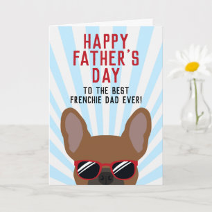 Tarjeta Padre francés día del padre Red Fawn Bulldog Franc
