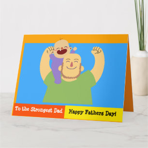 Tarjeta Padre Fuerte Día de los Padres, el amor más fuerte