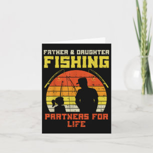 Tarjeta Padre Hija Socio De Pesca Para La Mata Retro De Vi