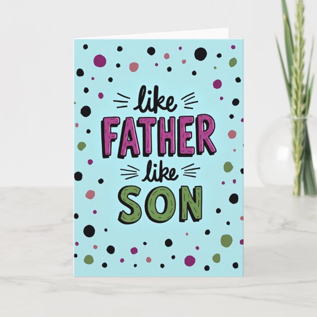 Tarjeta Padre Hijo Azul Celeste (Anverso)