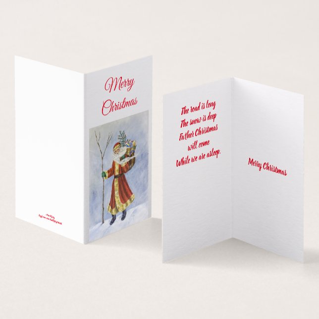 Tarjeta Padre Navidad, caminando en el arte acrílico de la (Interior y exterior)