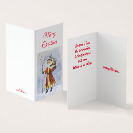 Tarjeta Padre Navidad, caminando en el arte acrílico de la