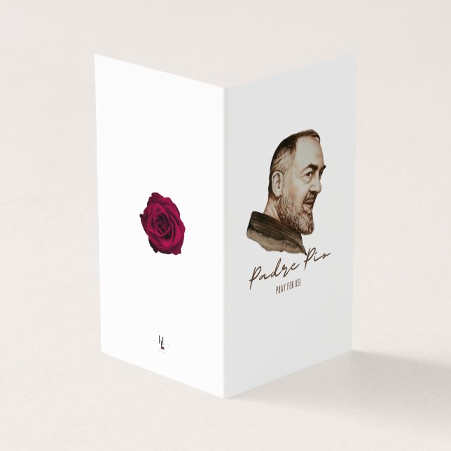 Tarjeta Padre Pío Condolencia Católica Gracias Cartas (Exterior)