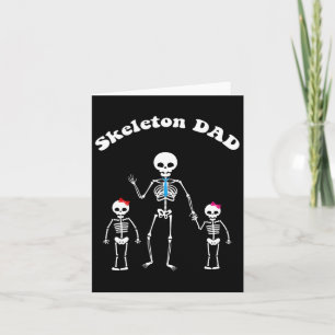 Tarjeta Padre Skeleton De Halloween Papá Y Niños