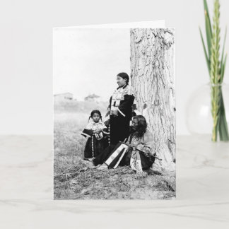 Tarjeta Padre y familia nativoamericanos