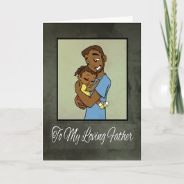 Tarjeta Padre y hija afroamericanos
