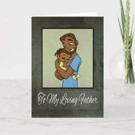 Tarjeta Padre y hija afroamericanos