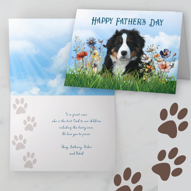 Tarjeta Padres Day Bernese Mountain Dog de la familia (Subido por el creador)