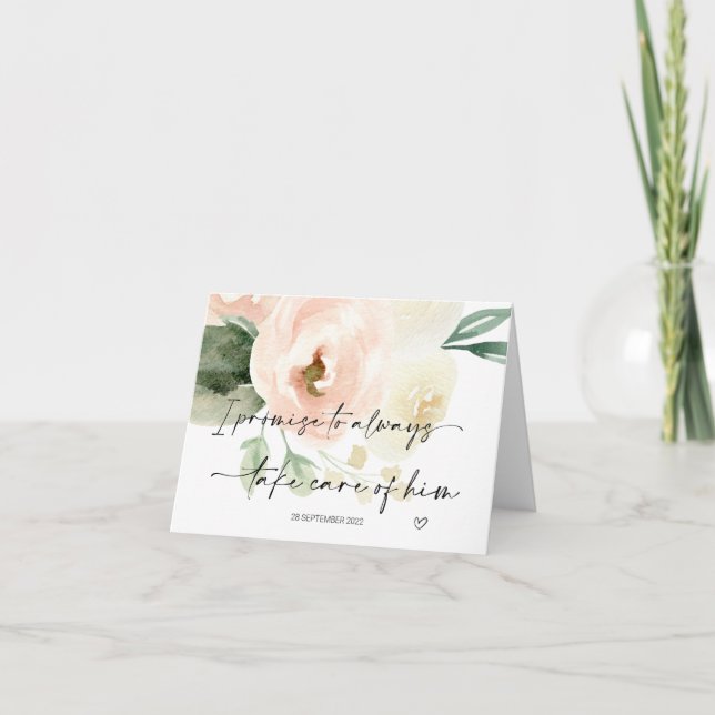 Tarjeta Padres de la ley entregan a novia el cuidado de su (Anverso)