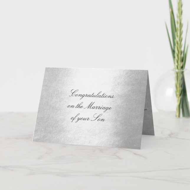 Tarjeta Padres de la novia felicitan a Silver Glam (Anverso)