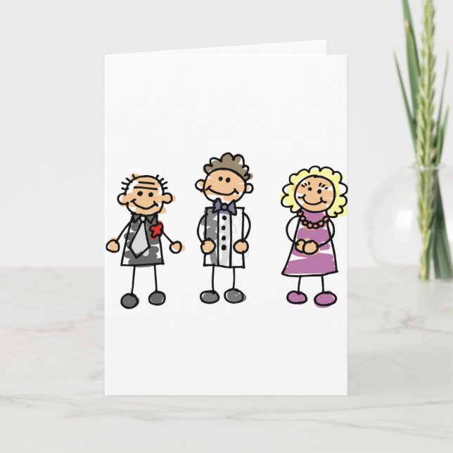 Tarjeta Padres Del Crecimiento En El Día De La Boda (Anverso)