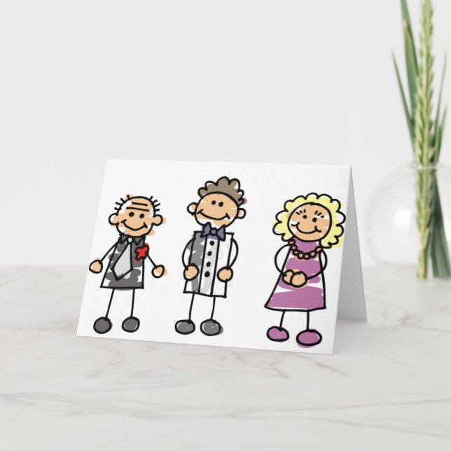 Tarjeta Padres Del Crecimiento En El Día De La Boda (Anverso)