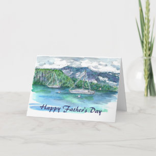 Tarjeta Padres Día Lago Tahoe Vela Montañas Nubes