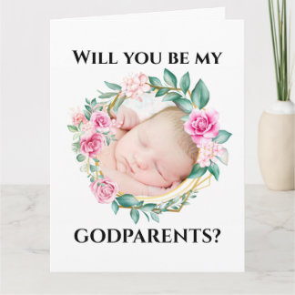 Tarjeta Padres piden marco de foto de flor wreath DIY