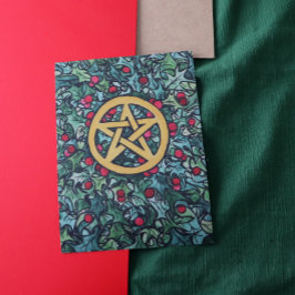 Tarjeta Pagan Yule Pentagram