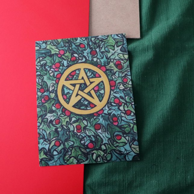 Tarjeta Pagan Yule Pentagram (Subido por el creador)