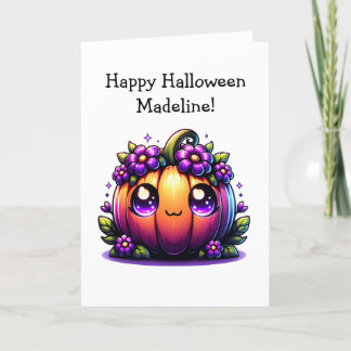 Tarjeta Página Calabaza y Colores para Niños de Halloween