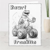 Página de Colores Guay Dinosaur Monster Truck Cump