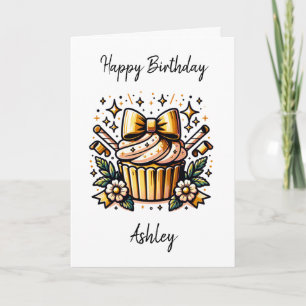 Tarjeta Página de Cupakes y Colores de Cumpleaños Personal