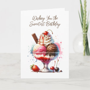 Tarjeta Página de natalidad del crema de hielo retro
