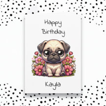 Página de Pug y Colores Cumpleaños Personalizado