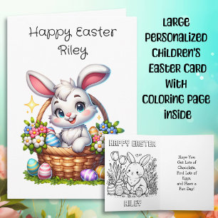 Tarjeta Página Jumbo SizedAdorable Easter Bunny and Colori