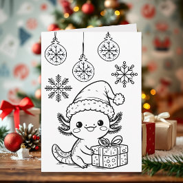 Tarjeta Página para colorear Axolotl | Navidad