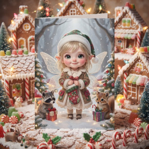 Tarjeta Página para colorear con tema de bosque de niña li