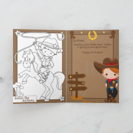Tarjeta Página para colorear de vaquero de Ginger Boys Fel