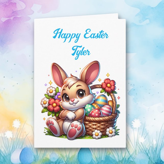 Tarjeta Página Personalizada de Conejo de Pascua + Colores (Subido por el creador)