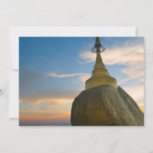 Tarjeta Pagoda Kyaiktiyo al atardecer