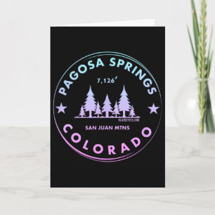 Tarjeta Pagosa Springs Colorado Pueblo de Montaña - Retro