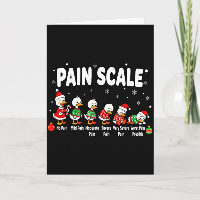 Tarjeta Pain Scale Christmas Goose Funny Nurse Christmas I (Anverso)