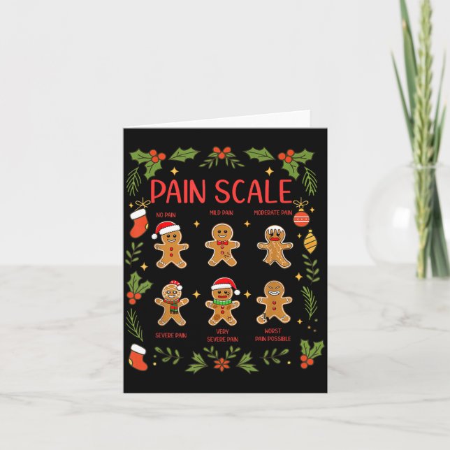 Tarjeta Pain Scale Gingerbread Essment Rn Er Nurse Christm (Anverso)