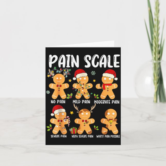Tarjeta Pain Scale Gingerbread Trauma Nurse Christmas Nurs (Anverso)
