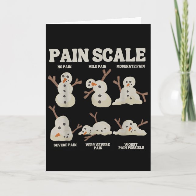 Tarjeta Pain Scale Snowman Funny Nurse Christmas Icu Nurse (Anverso)