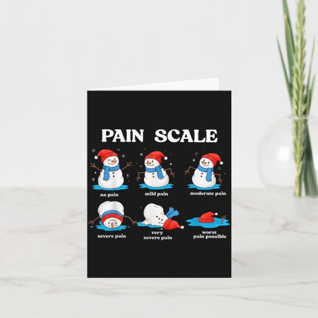 Tarjeta Pain Scale Snowman Funny Nurse Christmas Men Women (Anverso)