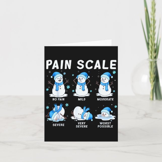 Tarjeta Pain Scale Snowman Nurse Christmas Xmas Snow Pajam (Anverso)