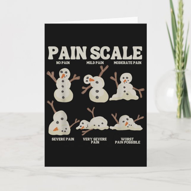 Tarjeta Pain Scale Snowman Nurse Christmas Xmas Snow Pajam (Anverso)