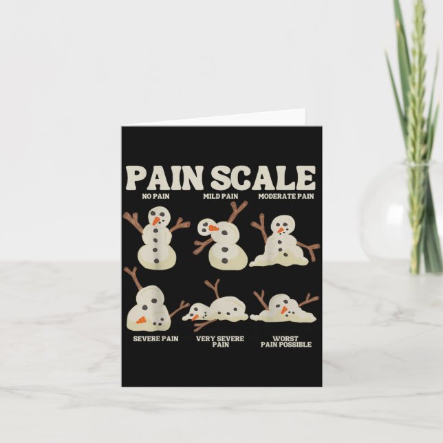 Tarjeta Pain Scale Snowman Nurse Christmas Xmas Snow Pajam (Anverso)